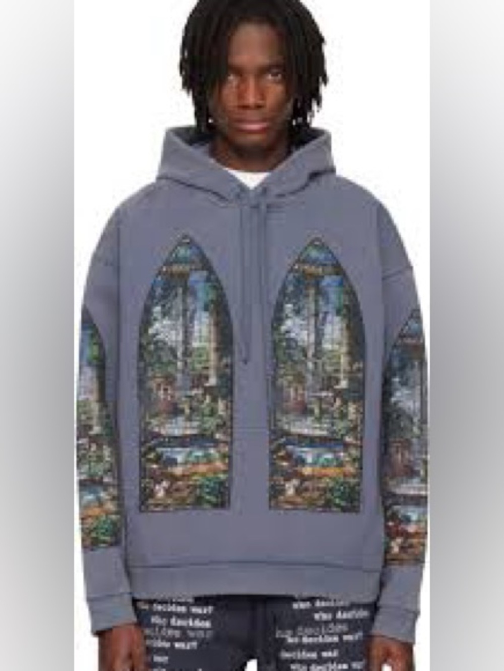Who Decides War Hoodie with Stained Glass Print Who Decides War Apparent Hoodie